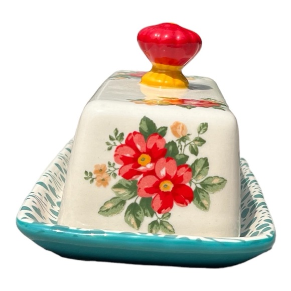 SOLD Vintage Floral Pioneer Woman Butter Dish - Picture 2 of 5